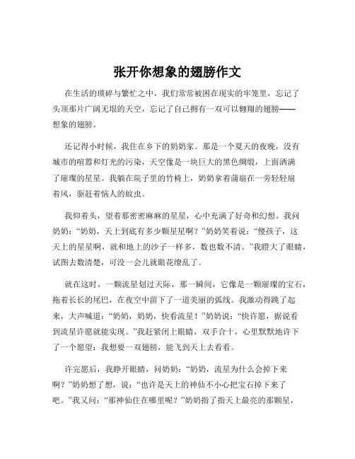 张开你想象的翅膀作文
