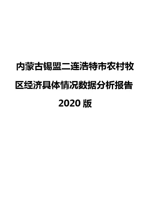 内蒙古锡盟二连浩特市农村牧区经济具体情况数据分析报告2020版