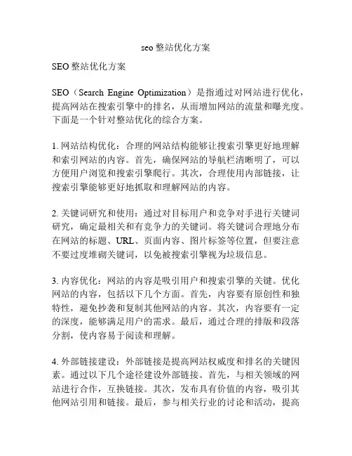 seo整站优化方案