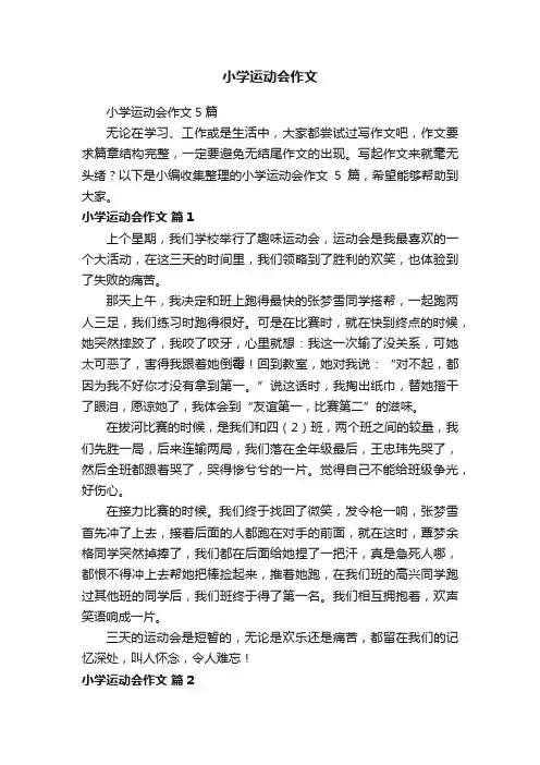 小学运动会作文5篇