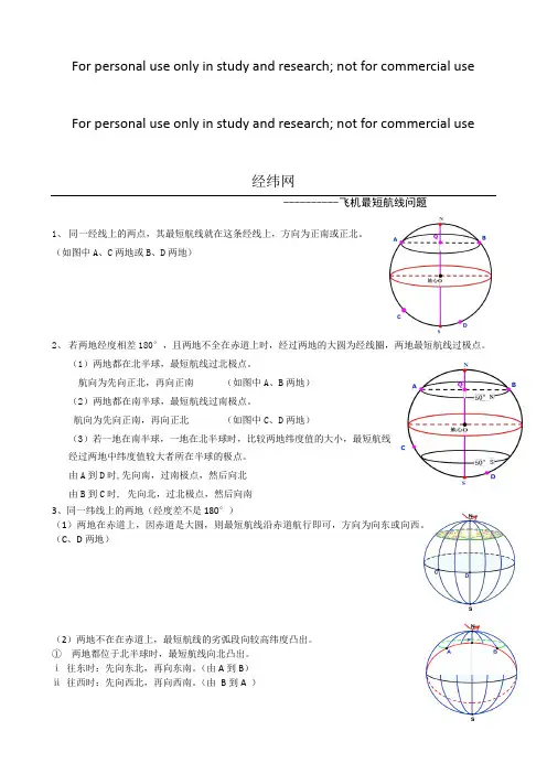 飞机最短航线问题