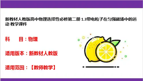 新教材人教版高中物理选择性必修第二册 1-3带电粒子在匀强磁场中的运动 教学课件