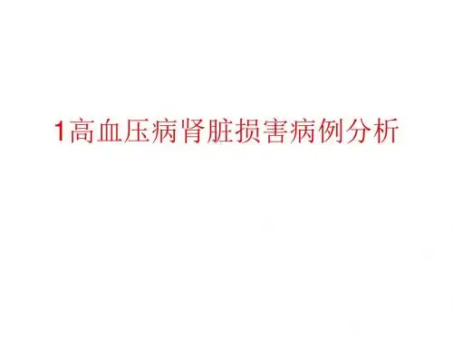 高血压病肾脏损害病例分析