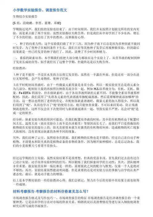 实验室考察报告范文