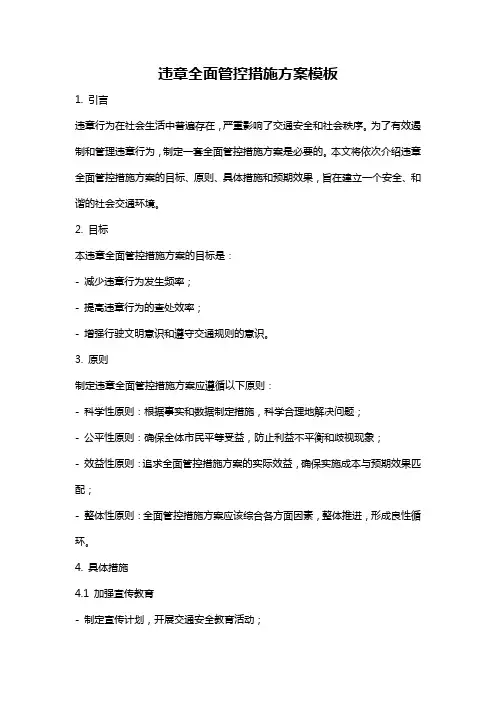 违章全面管控措施方案模板