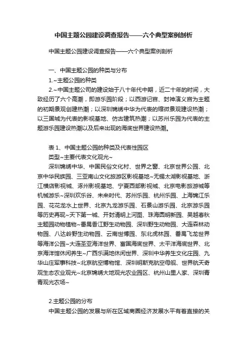 中国主题公园建设调查报告——六个典型案例剖析