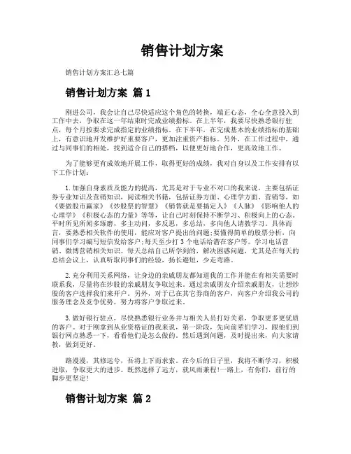 销售计划方案