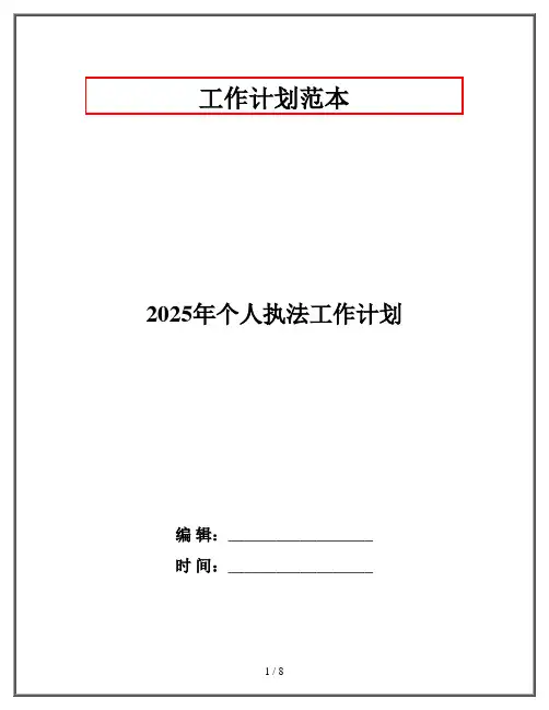 2025年个人执法工作计划