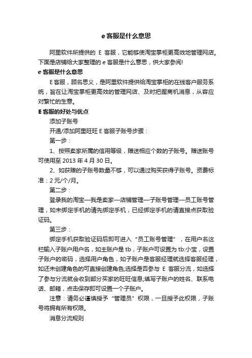 e客服是什么意思