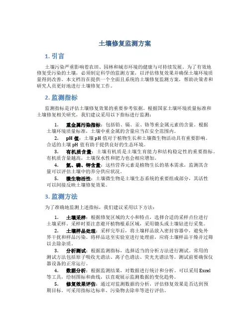 土壤修复监测方案