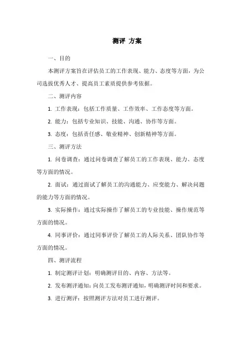 测评 方案