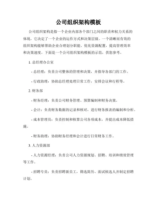 公司组织架构模板