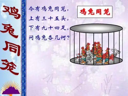 冀教版五年级上册数学课件   鸡兔同笼      (共13张PPT)