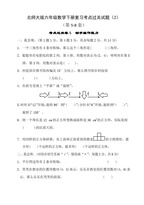 北师大版六年级数学下册复习考点过关试题(2)