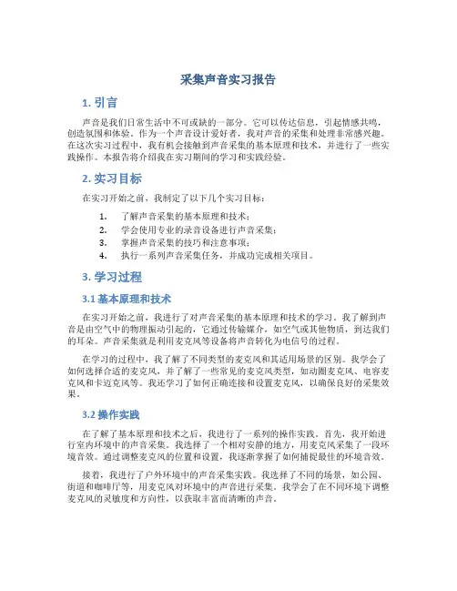 采集声音实习报告