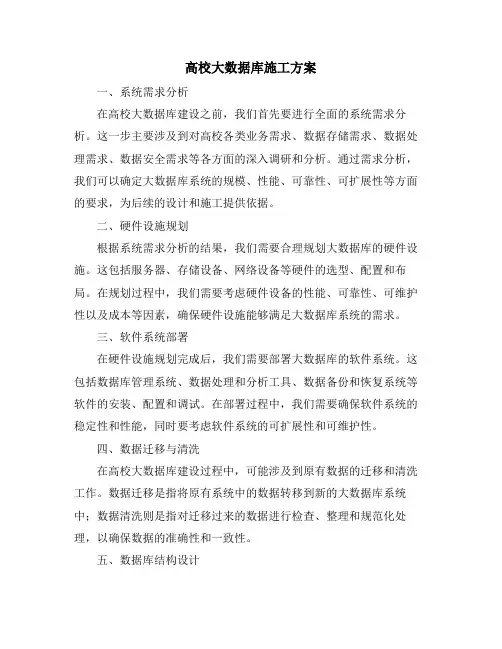 高校大数据库施工方案