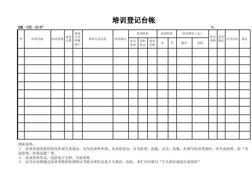 培训登记台帐