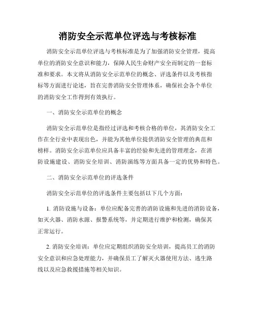 消防安全示范单位评选与考核标准