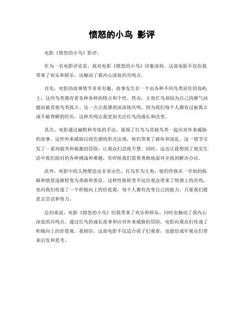 愤怒的小鸟 影评