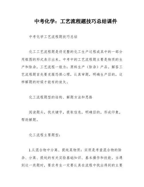 中考化学：工艺流程题技巧总结课件