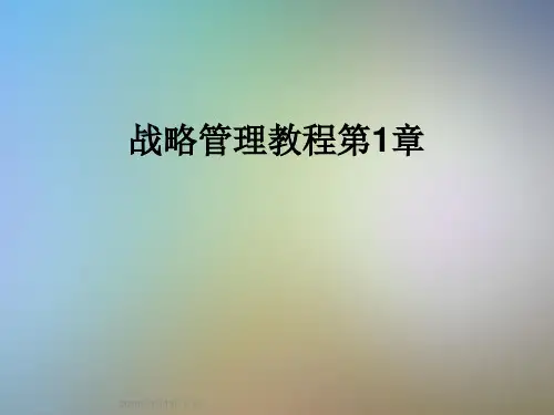 战略管理教程第1章