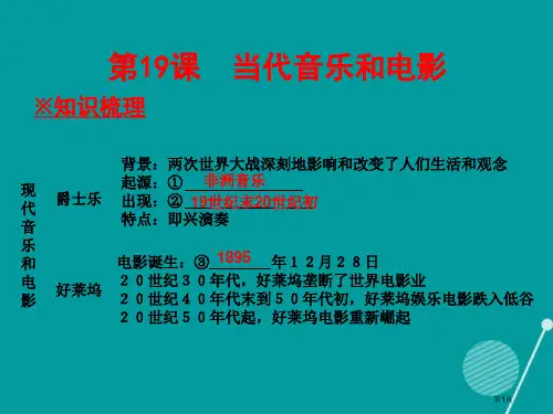 九年级历史下册第19课现代音乐和电影