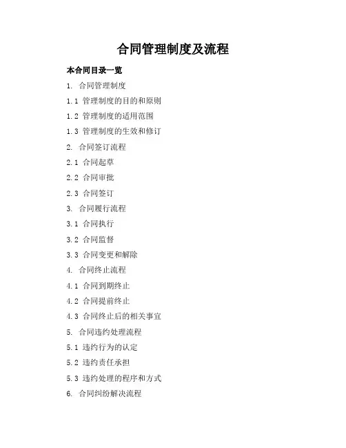 合同管理制度及流程