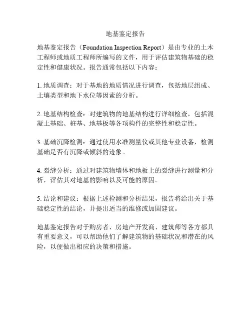 地基鉴定报告