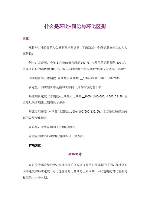什么是环比-同比与环比区别