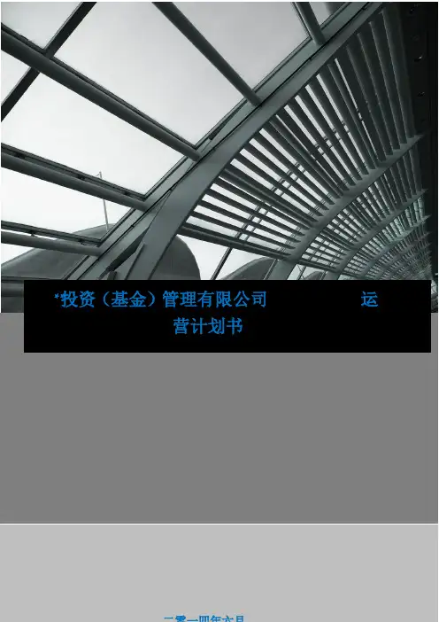 投资(基金)管理公司运营计划书