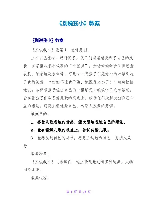 《别说我小》教案