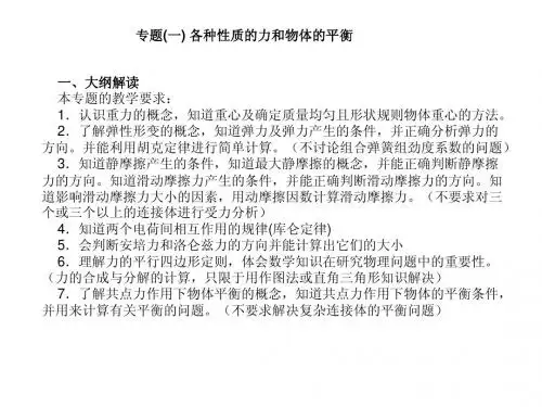 专题一各种力的平衡