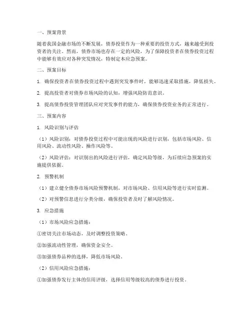 债券投资_应急预案