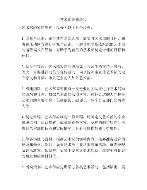 艺术部筹建流程