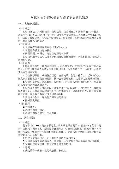 头脑风暴法与德尔菲法