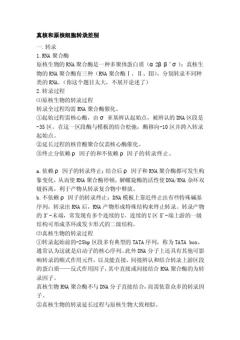 真核和原核细胞转录差异[最新]