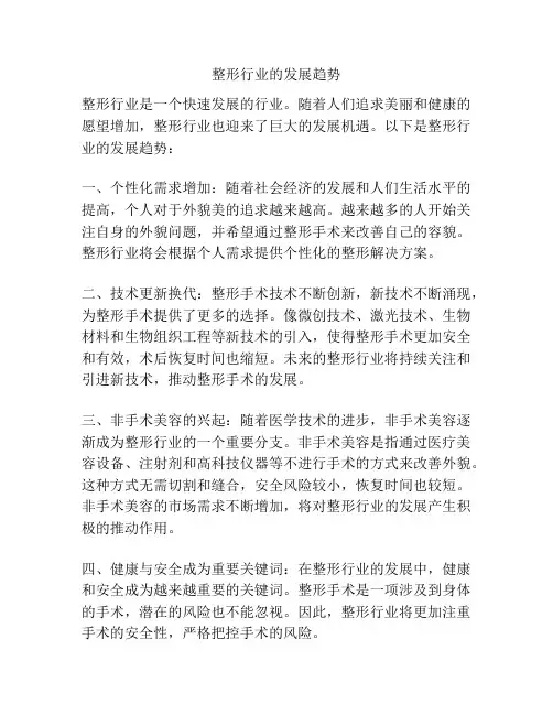 整形行业的发展趋势