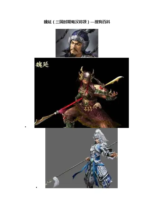 魏延（三国时期蜀汉将领）—搜狗百科