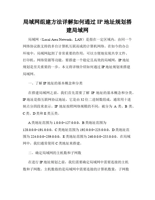 局域网组建方法详解如何通过IP地址规划搭建局域网