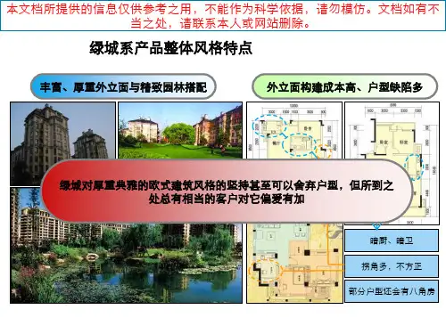 世联绿城系产品整体风格P陈应庚欧式建筑别墅公寓精致园林优质课件专业知识讲座