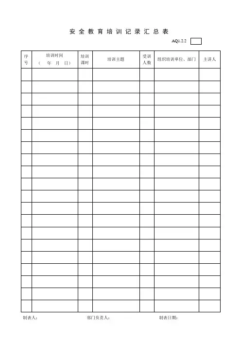安全教育表格