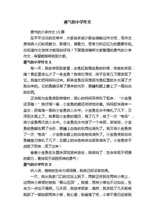勇气的小学作文