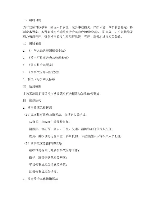核事故应急响应预案