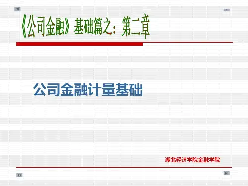 公司金融计量基础课件