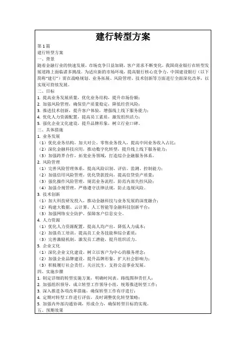 建行转型方案