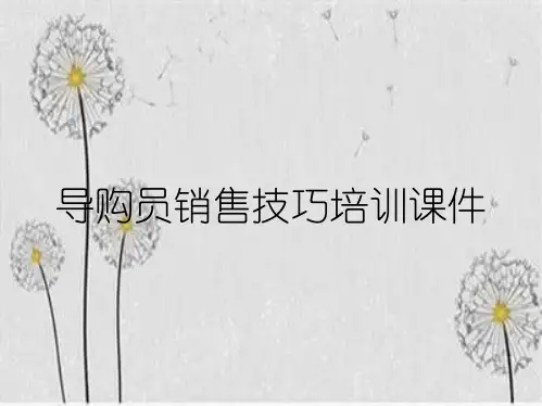 导购员销售技巧培训课件