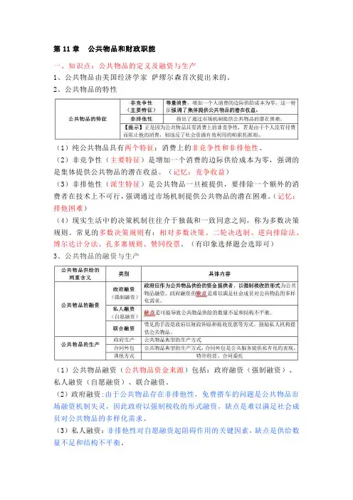 中级经济师 经济基础第十一章重点
