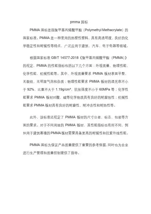 pmma国标