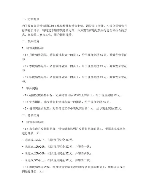 销售奖惩罚方案