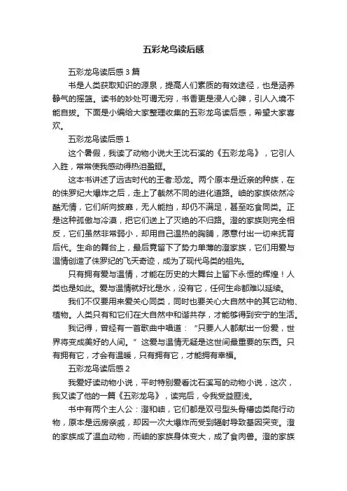 五彩龙鸟读后感3篇